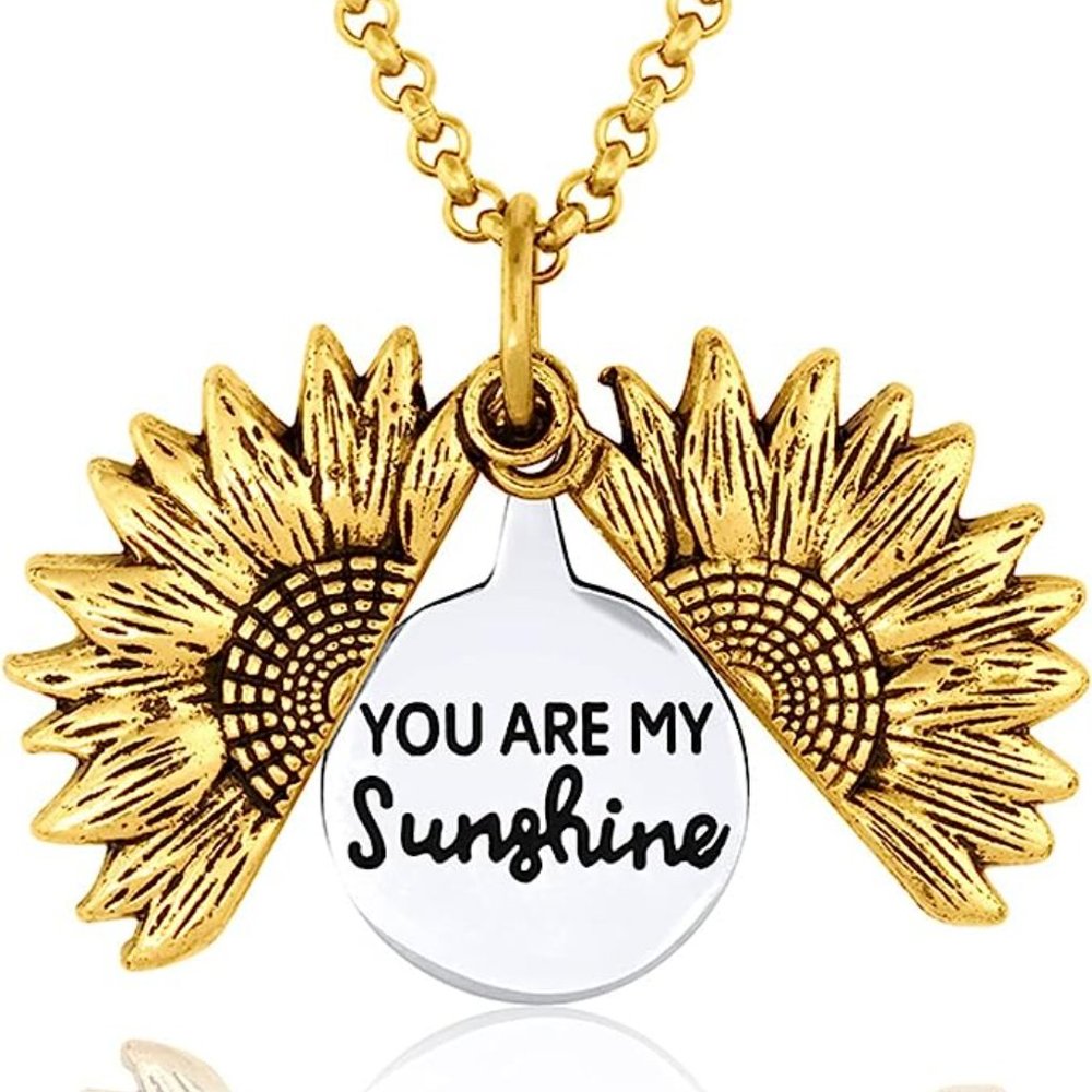 Sunflower  Hidden Message✨ "You're my sunshine" ✨ Necklace